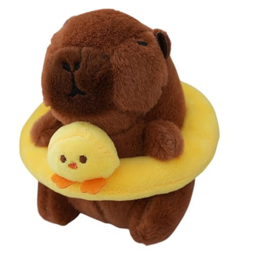 Kioriur Capybara Key Chain, Capybara Key Chain Charm - Super Soft 4 Zoll Schwimmen Capybara Anhänger | Plüsch-Anhänger, niedlicher Plüschspielzeug-Charme für Mädchen, gelb, Se référer au descriptif von Kioriur