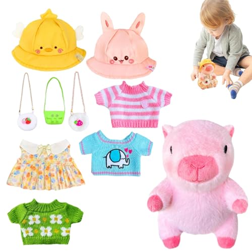 Kioriur Capybara Plüschtier mit Kleidung, Capybara aus Plüsch mit Kleidung, kuscheliges Tierspielzeug – Plüschtiere Capybara, niedlich, Cartoon, zur Dekoration Kioriur Capybara Plüschtier mit Kleidung, Capybara aus Plüsch mit Kleidung, kuscheliges Tierspielzeug – Plüschtiere Capybara, niedlich, Cartoon, zur Dekoration von Kioriur