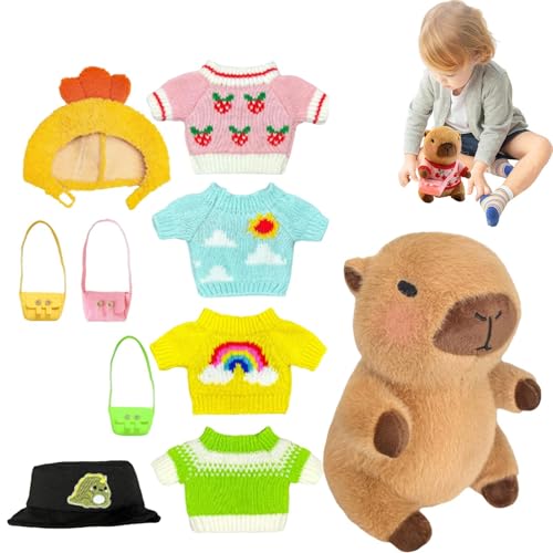 Kioriur Capybara mit Kleidung aus Plüsch, Capybara aus Plüsch mit Kleidung, Plüschtiere, Cartoon, Plüschtiere, Capybara, niedlich, gekleidet für Kioriur Capybara mit Kleidung aus Plüsch, Capybara aus Plüsch mit Kleidung, Plüschtiere, Cartoon, Plüschtiere, Capybara, niedlich, gekleidet für von Kioriur