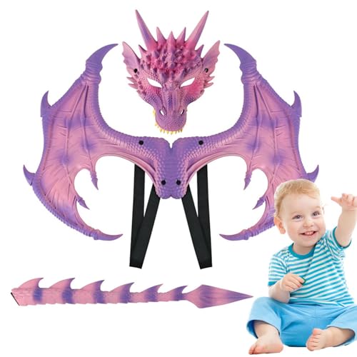 Kioriur Drachenflügel, Drachenflügel-Kostüm, Cosplay-Schwanz-Gesichtsbedeckung für | Drachenkostüm für Party, Cosplay, Bühnenauftritte Kioriur Drachenflügel, Drachenflügel-Kostüm, Cosplay-Schwanz-Gesichtsbedeckung für | Drachenkostüm für Party, Cosplay, Bühnenauftritte von Kioriur