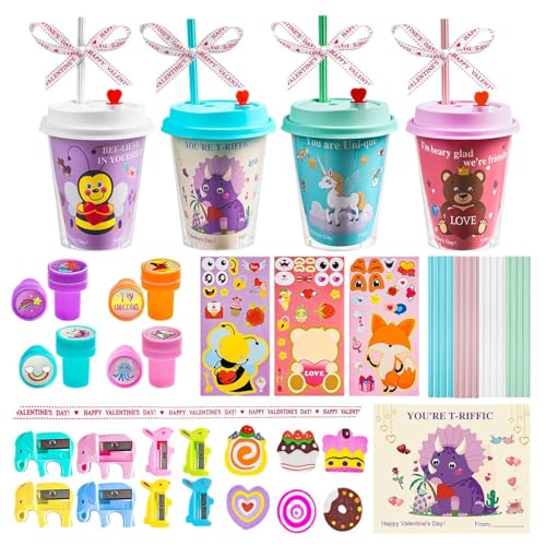Kioriur Schreibwaren-Set für Mädchen, Valentinstagsgeschenk für Kinder, lustiges Valentinstagsgeschenk, sichere Geschenktasche für Partys, Geschenke zum Valentinstag, Weihnachten von Kioriur