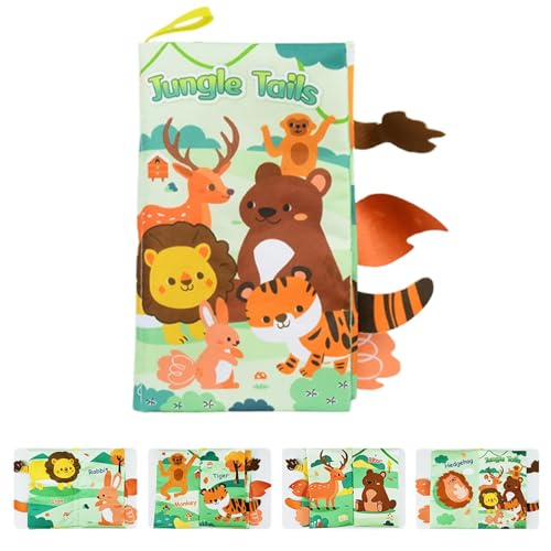 Kioriur Stoffbücher für Babys, Knitterbuch für Babys | Buch für Babys mit bunten Schwänzen aus Knitterstoff, kreatives Lernspielzeug für die Vorschule, interaktive Bücher für Kioriur Stoffbücher für Babys, Knitterbuch für Babys | Buch für Babys mit bunten Schwänzen aus Knitterstoff, kreatives Lernspielzeug für die Vorschule, interaktive Bücher für von Kioriur