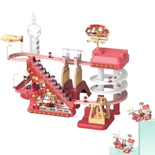 Kioriur Treppenspielzeug mit automatischem Aufstieg des Weihnachtsmanns | Weihnachtsmann-Schienenspielzeug, elektrisch, für Weihnachten, lustig und Kioriur Treppenspielzeug mit automatischem Aufstieg des Weihnachtsmanns | Weihnachtsmann-Schienenspielzeug, elektrisch, für Weihnachten, lustig und von Kioriur