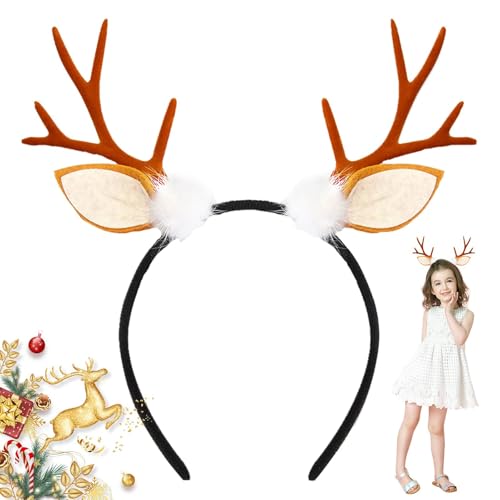Kioriur Weihnachts-Stirnband aus Hirschgeweih, Kopfbedeckung aus Holz, Dekoration für Kopfbedeckungen, Kostüm, Partyzubehör Kioriur Weihnachts-Stirnband aus Hirschgeweih, Kopfbedeckung aus Holz, Dekoration für Kopfbedeckungen, Kostüm, Partyzubehör von Kioriur