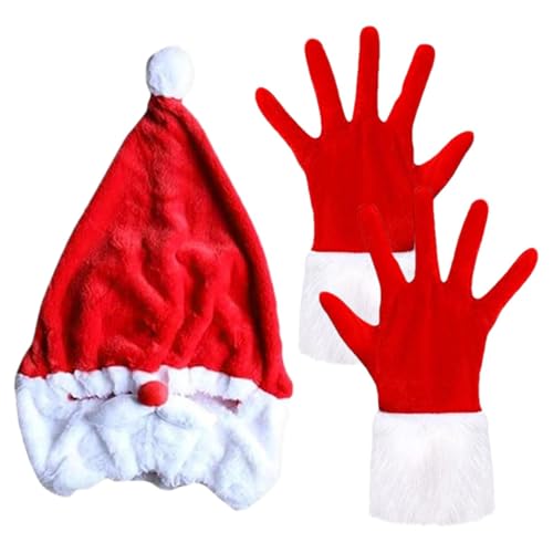 Kioriur Weihnachtsmannmütze für Motorrad-Kopfbedeckung – Plüsch-Kopfbedeckung des Weihnachtsmanns für Motorrad mit Weihnachtshandschuhen – Hutdekoration Kioriur Weihnachtsmannmütze für Motorrad-Kopfbedeckung – Plüsch-Kopfbedeckung des Weihnachtsmanns für Motorrad mit Weihnachtshandschuhen – Hutdekoration von Kioriur