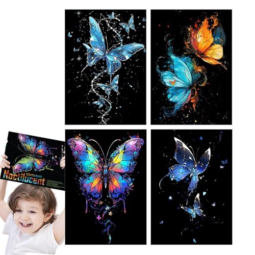 Scratch Painting für Erwachsene | Bastelset aus Papier für Kratzmalerei, die im Dunkeln leuchtet | Bastelsets aus Papier für von Kioriur