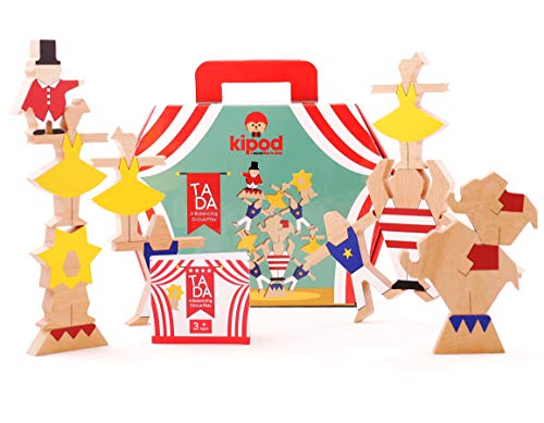 Kipod Toys 44704 DIY Wooden Circus Balance Game, Light Brown, Multi-Coloured von Kipod Toys