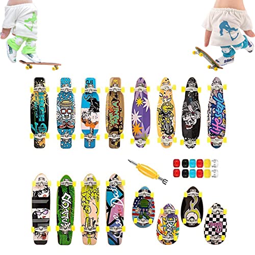 Kirdume Fingerspielzeug-Skateboards,Mini-Skateboards für Finger - Griffbrett Fingerspitzen Bewegung Fingerspielzeug - Mini-Skateboard-Starter-Set, Trainings-Requisiten, Goodie-Bag-Füller von Kirdume