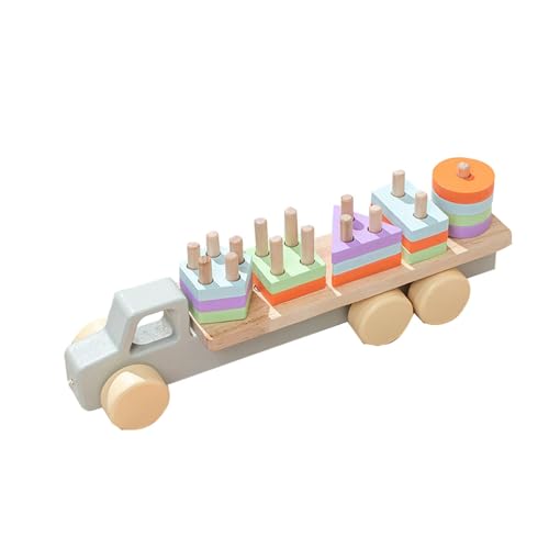 Kirdume Formsortierer-Auto,Formsortierer-Autospielzeug, Passender Anhänger Holzspielzeug, Montessori-Pädagogisches Holzpuzzle, lustiges formpassendes Spielzeug für die Schule, ab 3 Jahren von Kirdume