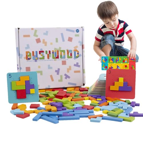 Kirdume Musterblöcke, Musterblöcke für das Klassenzimmer - Geometrische Formen - Montessori-Formblöcke, Musterblöcke, Rätsel für Kinder von 4–8 Jahren, frühpädagogisches Spielzeug von Kirdume
