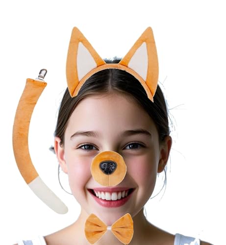 Kirei Sui 4-teiliges Hundekostüm, Schäferhundohren, Stirnband, Halloween, Verkleidung, Cosplay-Kit für Erwachsene, Grau, Einheitsgröße Kirei Sui 4-teiliges Hundekostüm, Schäferhundohren, Stirnband, Halloween, Verkleidung, Cosplay-Kit für Erwachsene, Grau, Einheitsgröße von Kirei Sui