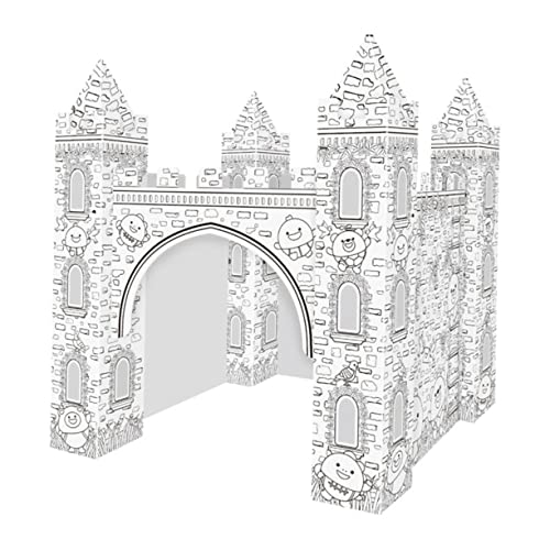 1Satz Papier Schloss Färbung Puzzle Kreatives DIY Bastelset für Umweltfreundliches Material Abnehmbar Tolles für Ersten von Kisangel