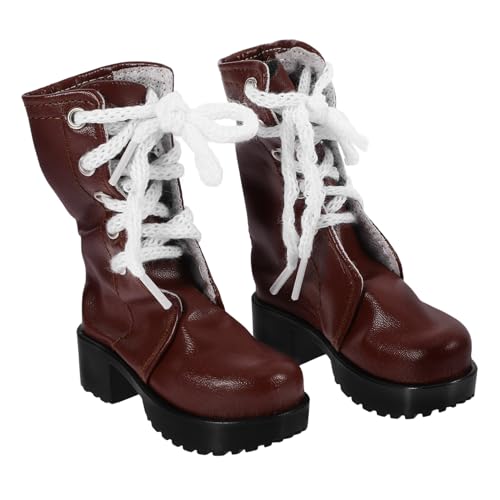 Kisangel 1 Paar Puppe Stiefel Puppenschuhe Puppen-DIY-kostüm Puppe Schuhe Miniatur-Schuhe Schuhe Puppe Mini-Schuhe Exquisite Minischuhe Brown von Kisangel