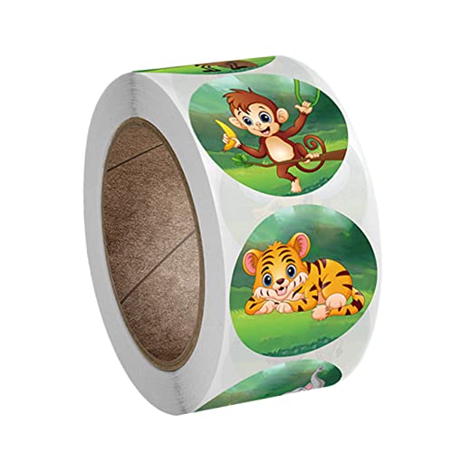 Kisangel 1 Rolle Aufkleber für Selbstklebende Tiermotive Süßen Designs Belohnungen und Kreative Bastelprojekte Cartoon Sticker für Schule und Freizeit von Kisangel