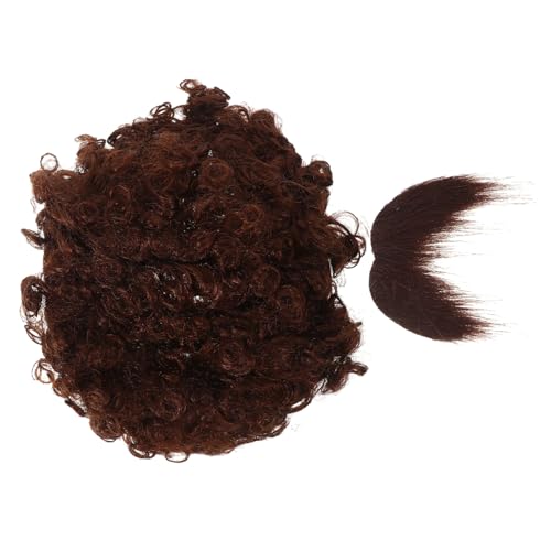 Kisangel 1 Satz Afro-perücke Bausatz Braune Perücke Halloween-Cosplay-perücke Halloween Kostümzubehör Piratenbärte Requisiten Brown Chemiefasergarn Aus Polypropylen von Kisangel