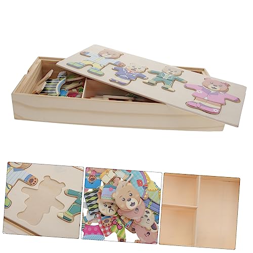 Kisangel 1 Satz Ankleide-Puzzle Tier Puzzles Kinderpuzzle Tierrätsel Zum Wechseln Der Kleidung Tierpuzzle- Tierpuzzles Tierrätsel Für Tierische Rätsel Holz von Kisangel