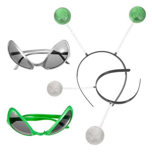 Kisangel 1 Satz Außerirdische Kopfknopfbrille Kostüm Alien-Party-Zubehör Partygeschenke zum Thema Weltraum suchen Alien-Stirnbänder mit Sonnenbrille Party Haarzubehör Eisen Kisangel 1 Satz Außerirdische Kopfknopfbrille Kostüm Alien-Party-Zubehör Partygeschenke zum Thema Weltraum suchen Alien-Stirnbänder mit Sonnenbrille Party Haarzubehör Eisen von Kisangel