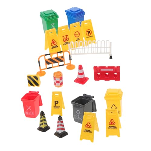 Kisangel 1 Satz Barrikaden-Modellspielzeug Konstruktionsspielzeug Verkehr Bauschilder für Straßenblock-Minimodell Mini-Simulationsmodell Miniaturlandschaft Plastik von Kisangel