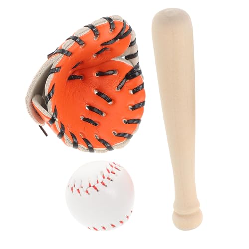 Kisangel 1 Satz Baseball-Softball-Set für Miniaturen zum Basteln Mini-Sportbälle zum Basteln sportliche Miniaturen klein deko Mini Baseball Puppenhaus-Baseball-Set PU-Leder von Kisangel