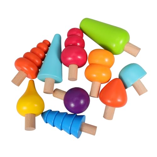 Kisangel 1 Satz Baumspielzeug aus Holz Babyspielzeug Kind klein Hey Holzstapelung Baum-Kuchen-Topper Mini-Bäume aus Holz Mini-Baum-Kuchendekoration Holzhandwerk-Waldbaum von Kisangel
