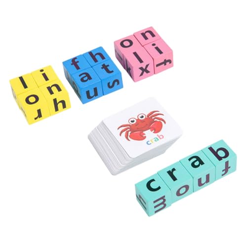 Kisangel 1 Satz Baustein-Puzzle- Alphabet-Rechtschreibspiel Alphabet-Erkenntnisspiel frühe Lernspiele Kleinkind rätsel Buchstabenspielzeug aus Holz Ahorn von Kisangel