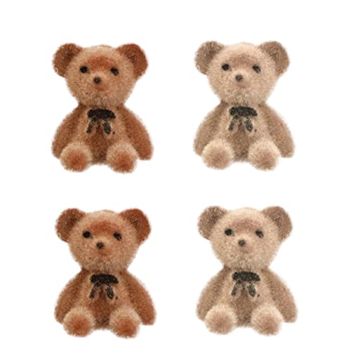 Kisangel 1 Satz Beflockte Bärenpuppen mit Schleife Teiliges für DIY Taschendekorationen Leicht und Tragbar aus Hochwertigem Material für Kreative Bastelprojekte und von Kisangel