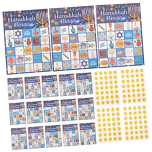 Kisangel 1 Satz Bingo -Kartenset Spiel Anrufer Erwachsene Party Worte Chanukka-Kunsthandwerk Papier von Kisangel