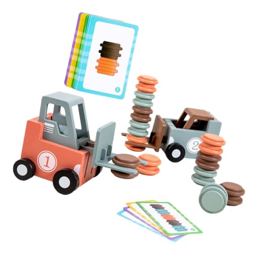 Kisangel 1 Satz Brettspiel aus Holzgabel lustiges Baufahrzeug Mädchen-Cartoon-Gabelstapler- kleines für Gabelstapler BAU-Gabelstapler-Modell hölzern von Kisangel