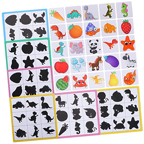 Kisangel 1 Satz Cartoon Shadow Matching Blocks Pädagogisches Puzzle für Kleinkinder der Hand Augen Koordination Kognitiven Fähigkeiten Lustiges Lernspielzeug für Jungen von Kisangel