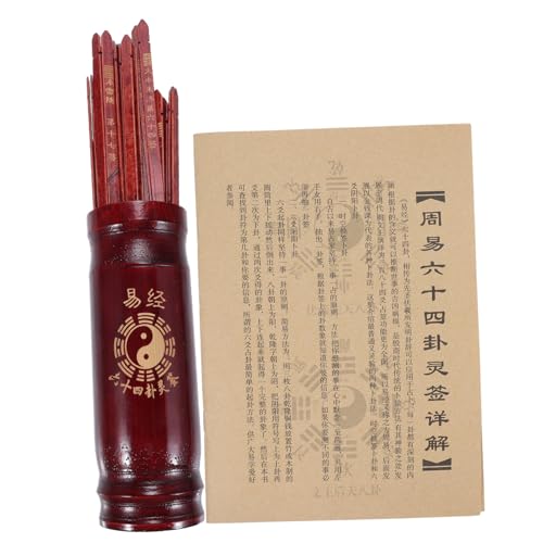 Kisangel 1 Satz Container Sticks Spiel traditionell aufnehmen Wahrsagespiele Ja Wahrsagerei Requisiten Weissagungsstäbe Chinesisches Vermögen mit Sticks Englisch hölzern von Kisangel
