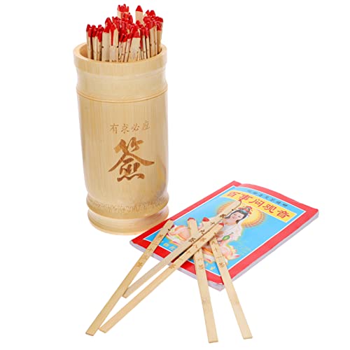 Kisangel 1 Satz Container Wahrsagerei Vermögen klebt Wahrsagestäbe Glücksbringer Buch chinesische Weissagungsstütze Fortune -Stick chinesischer Wahrsagestab Weissagungsstäbe Holz von Kisangel