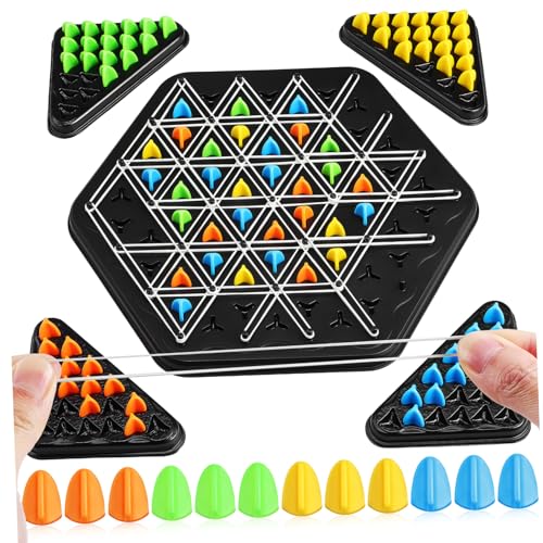 Kisangel 1 Satz Dreieckskettenschach Dreiecksschach-Brettspiel Kettenspiel strategisch Strategie Multiplayer Logikspiel Portable Schachspiel Kettendreieckschach kniffliges Spiel Plastik von Kisangel