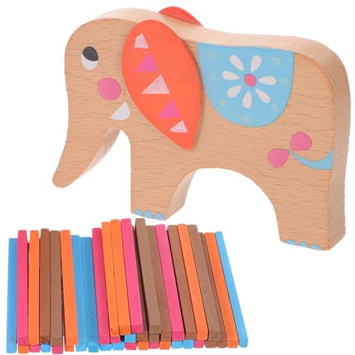 Kisangel 1 Satz Elefant Balance Beam Toy Balance-Stapelblock Stapelblöcke Holzblöcke zum Kinderfest Cartoon-förmige Blöcke Bildungsblöcke hölzern von Kisangel