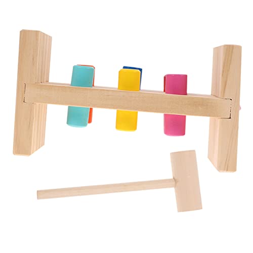 Kisangel Montessori Klopfspielzeug für Kleinkinder Lernspielzeug aus Holz Schlagspiel für Hand Auge Koordination Interaktives Spielzeug für Babys Spielzimmer Zubehör von Kisangel