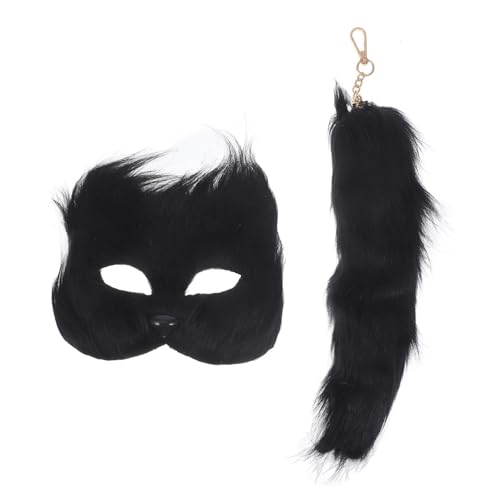 Kisangel 1 Satz Fuchs Maske Set mit Cosplay Kostüm für Halloween Schwarz Bequem und Langlebig für Karneval Festivals und Kostümpartys von Kisangel