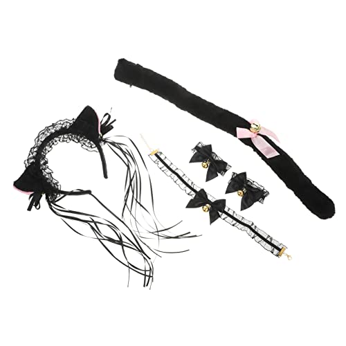 Kisangel 1 Satz Fuchs -ohr -stirnband -set Fuchsohren Cosplay Und Cosplay -kostüme Party Haarband Karikatur Plüsch Fuchskostüm Cosplay-zubehör Schwarz Stoff von Kisangel