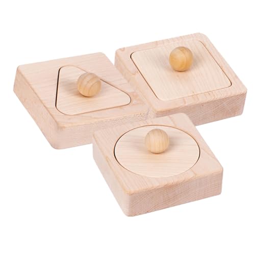 Kisangel 1 Satz Geometrische Formpassungsspielzeuge Blöcke Sortierstapelspielzeug aus Holz Formanpassung Holzblockspielzeug Sortierstapelblöcke aus Holz hölzern von Kisangel