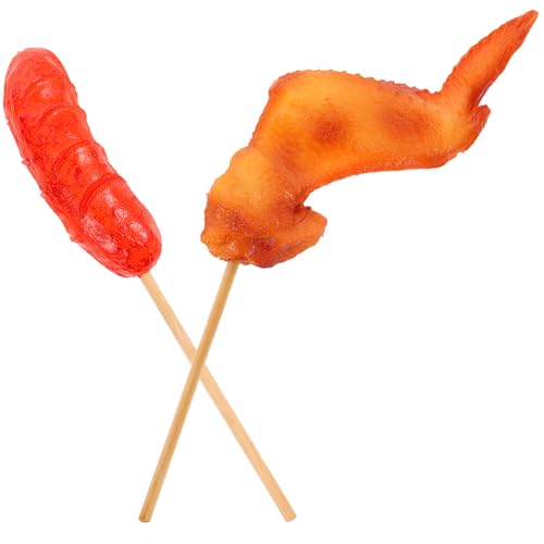 Kisangel 1 Satz Grillspießmodell Gefälschtes Grill Lebensmittelmodell Künstliches Bratenessen Gefälschtes Barbecue Lebensmittel Lebensmittelimitation Ornament Hühnerflügelformmodell von Kisangel
