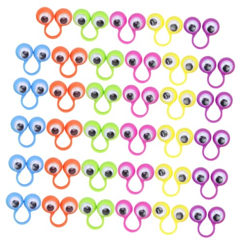 Kisangel 1 Satz Große Augen Ringen Finger Party Augäpfel Halloween- Kinderspielzeug Bildungsspielzeug Augapfelring Puppen-augäpfel- Lustiger Augenring Plastik 36 Stück von Kisangel