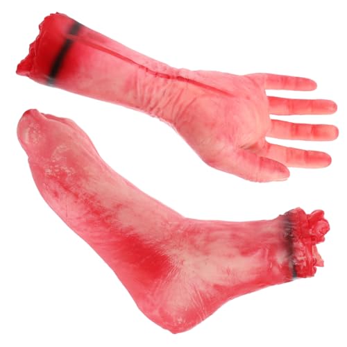 Kisangel 1 Satz Halloween Dekoration Teiliges mit Gefälschter Abgetrennter Hand und Fuß für Gruselige Partys Realistische Halloween Requisiten für Spukhaus und Cosplay von Kisangel
