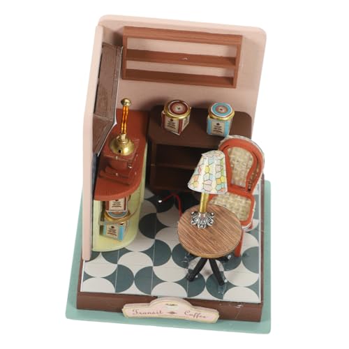 Kisangel 1 Satz Hölzerne handgefertigte Bauspielzeug Mini klein winzig Puppenhaus Bausatz Kabinenbausätze DIY- -Kit DIY-Montagehausmodell Bastelset handgefertigtes Modell Kabine-Kit von Kisangel