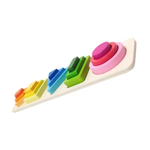 Kisangel 1 Satz Hölzernes geometrisches Puzzlespielzeug holzspielzeug puzzletisch Puzzlekleber Puzzlematte Form-Matching-Puzzle Formpuzzle für frühes Lernen Holzbausteine von Kisangel