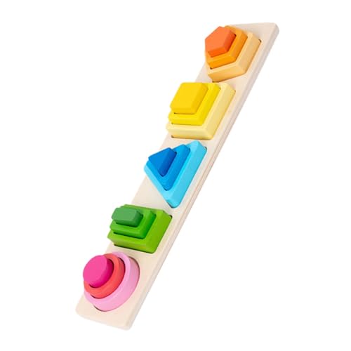 Kisangel 1 Satz Holz Geometrisches Puzzle für Kleinkinder Teiliges Pädagogisches Formensortierspiel für Frühe Entwicklung Sicheres und Langlebiges Material als zu Geburtstagen und von Kisangel