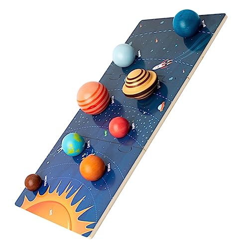 Kisangel 1 Satz Holz Weltraum Puzzle für Planeten Lernspielzeug Kreativität Sonnensystem Spielerisches Lernen für Jungen von Kisangel