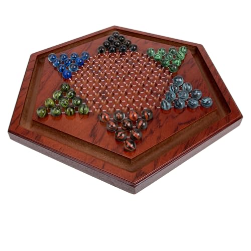 Kisangel 1 Satz Holzschachbrett Eltern- -chinesisches Damespiel Chinesisches Dame Für Chinesische Dame Pädagogisches Chinesisches Dame Pädagogischer Chinesischer Dame Glas Brown von Kisangel