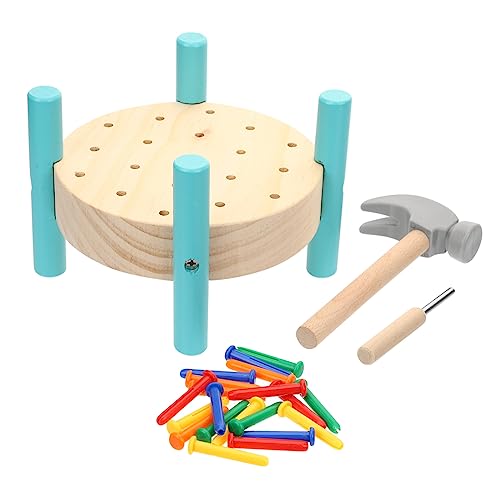 Kisangel 1satz Holz Hammer Spielzeug Pounding Hammering Spielzeug Für Junge Mädchen Montessori Nailing Workbench Fördert Hand-Augen-koordination Und Konzentration Buntes Lernspielzeug von Kisangel