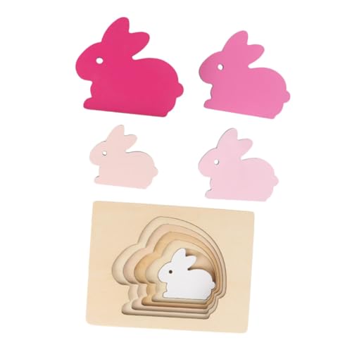 Kisangel 1 Satz Holztierrätsel Puzzle rätselbuch puzzlekleber Kaninchen Farbverlauf Größe passendes mehrschichtiges größenanpassendes hölzern von Kisangel