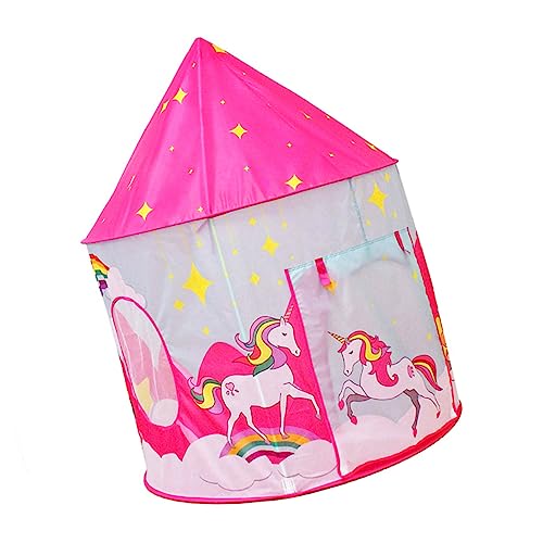 Kisangel 1 Satz Kinderzeltspielzeug Pop-up-Zelt für Spielhaus Zelt Spielzelt Kinderspielgeräte im Freien schickes Zelt für kinderzimmer Zelt mit Rolltor 190t Polyestergewebe Rosa von Kisangel