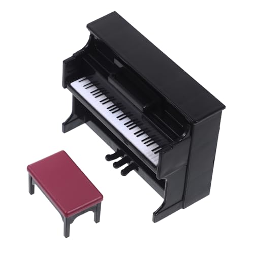Kisangel 1 Satz Klaviermodell Miniklavier für Puppe Puppenhaus Klavier winzig Miniatur Puppenhausmöbel musikinstrumente Musik Instrumente Puppenhaus Musikinstrument Mini Möbel Plastik Black von Kisangel