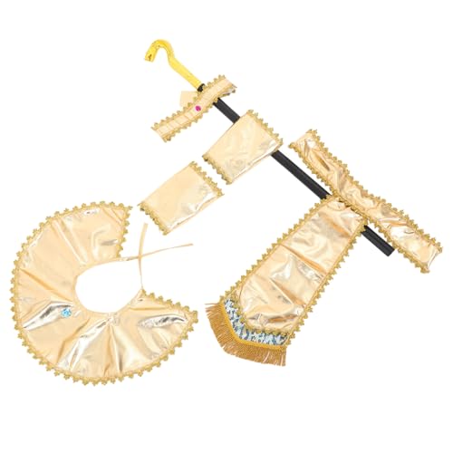 Kisangel 1 Satz -Kleidungsset Pharaonen Kopfschmuck ägyptisches Kostüm Cosplay ägyptischer Requisite Verkleidungskostüm für Party ägyptische Accessoires Stoff Golden von Kisangel